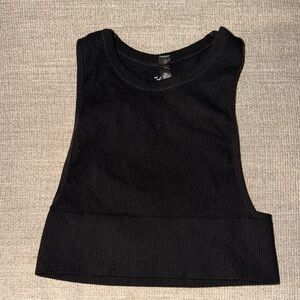 Urban Outfitters Black Ribbed Cropped Tank